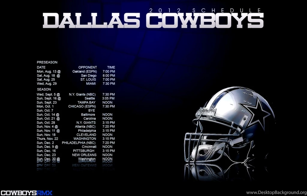 Dallas Cowboys Wallpapers Schedule