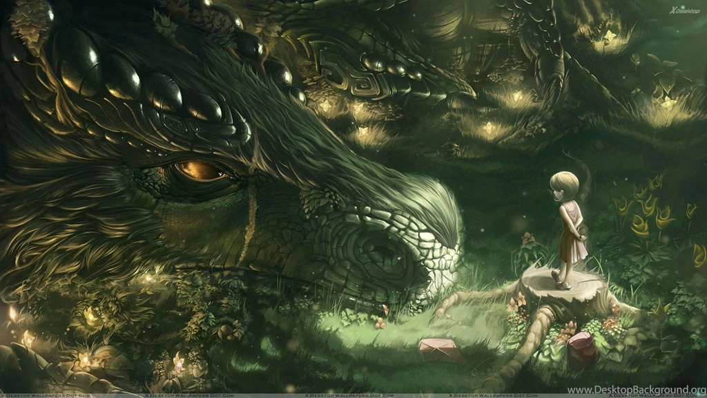 3D Little Girl And Dragon Wallpapers