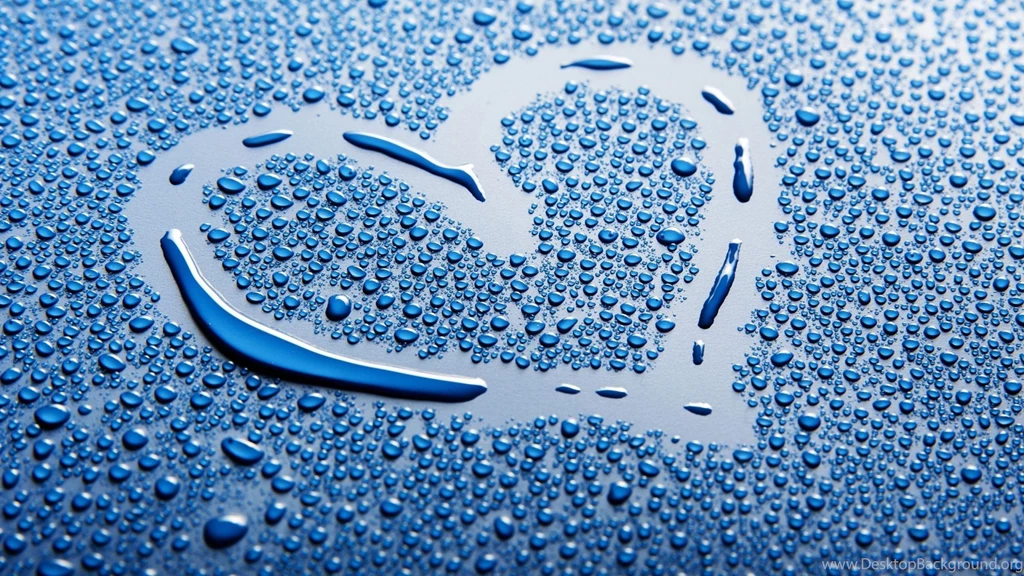 Blue Heart Water Drop Love Wallpapers HD Download Desktop