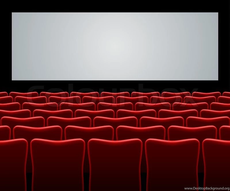 Movie Hall With Red Seats And Blank Screen Vector Backgrounds ...