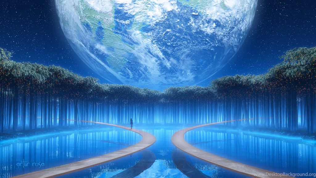 Earth Fantasy Girl Woman Tree Blue Beautiful Water Wallpapers ...