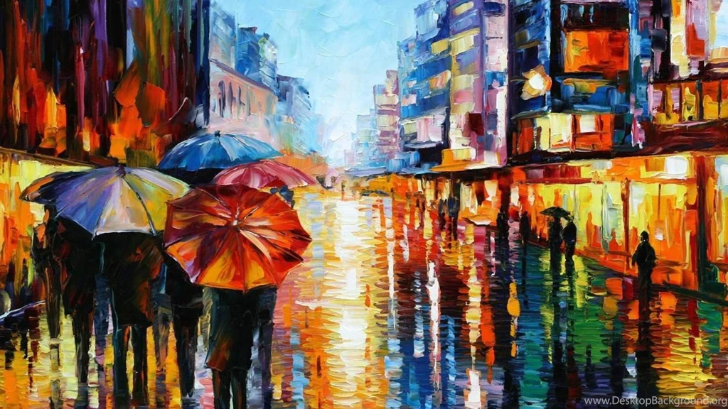 Wallpapers Leonid Afremov Umbrellas 1920x1080