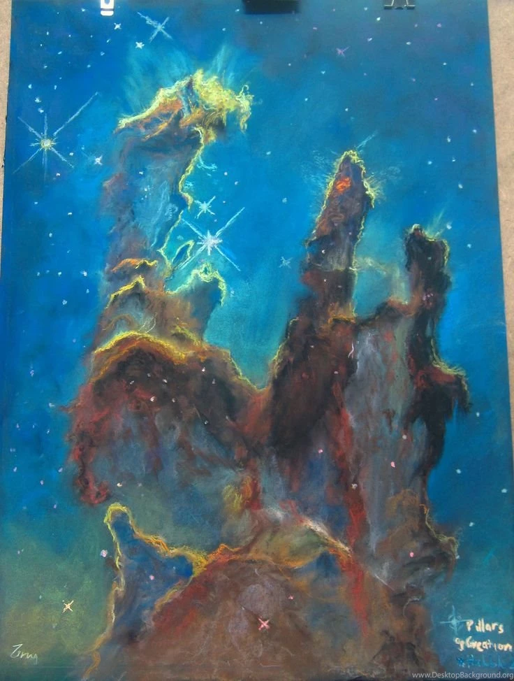 Hubble25 Pillars Of Creation Recreated.. Stunning Painting ...
