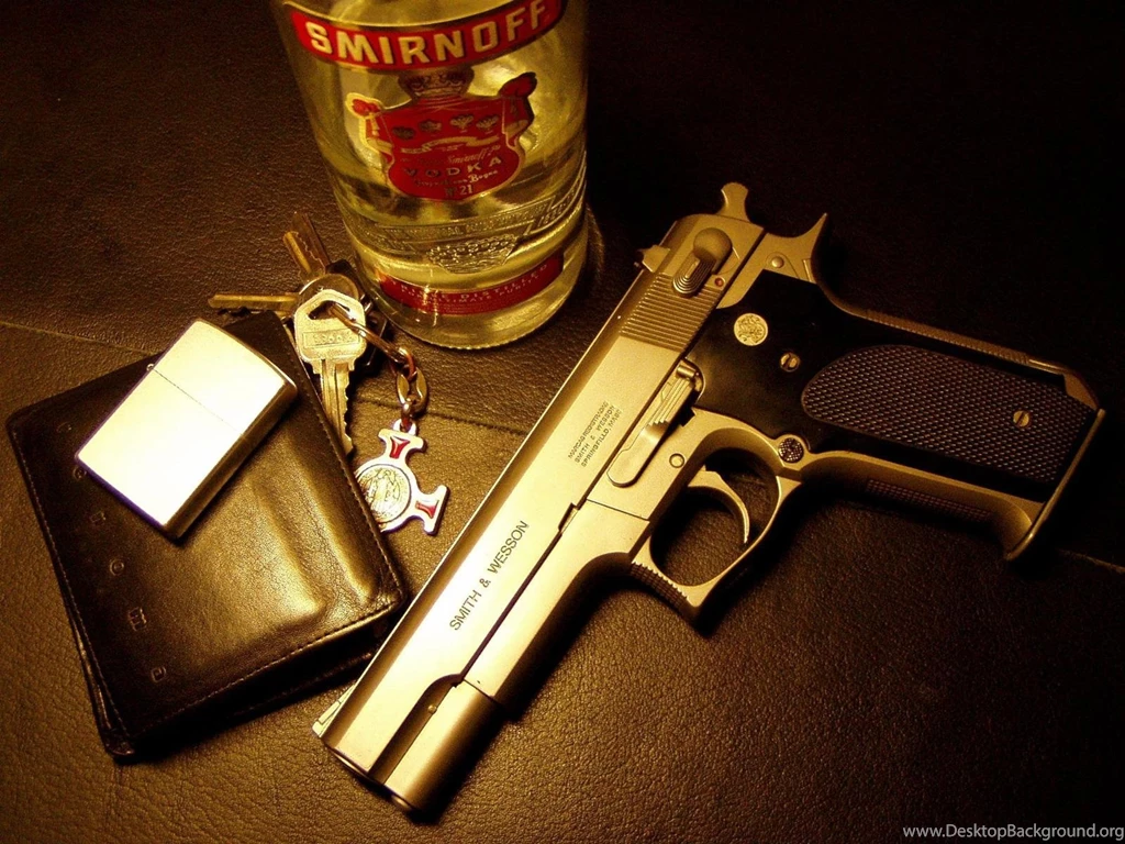 Wallpapers Smirnoff, Smith Wesson, Vodka, Gun, Mans Drink HD