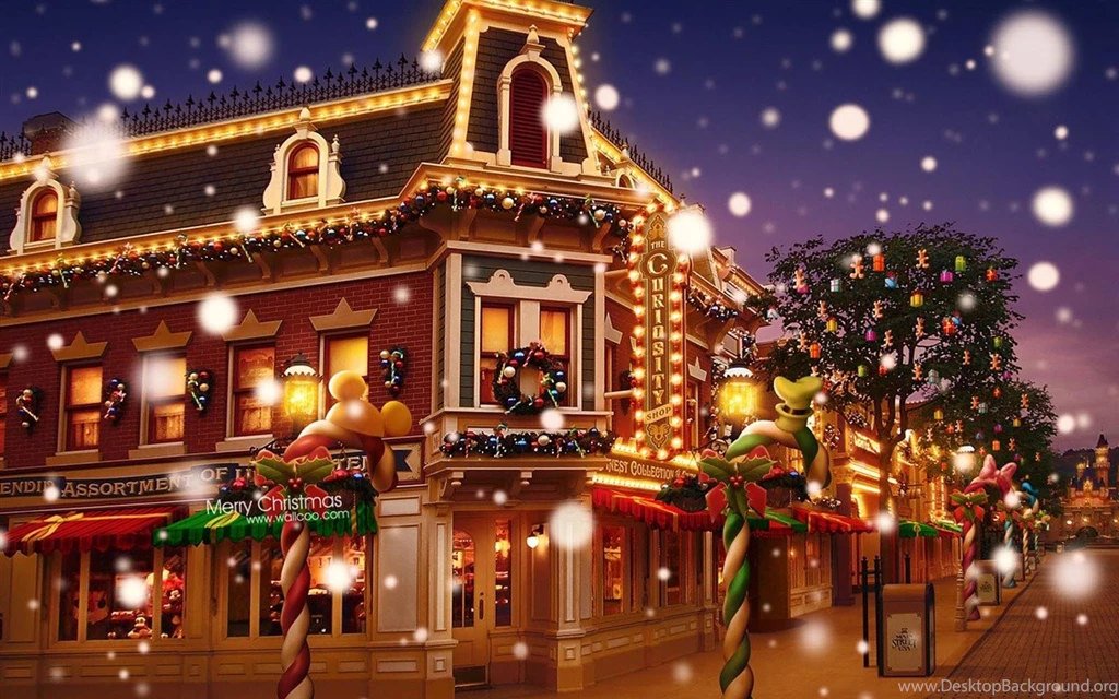 Dream Christmas Town Disneyland Colorful Christmas Wallpapers ...