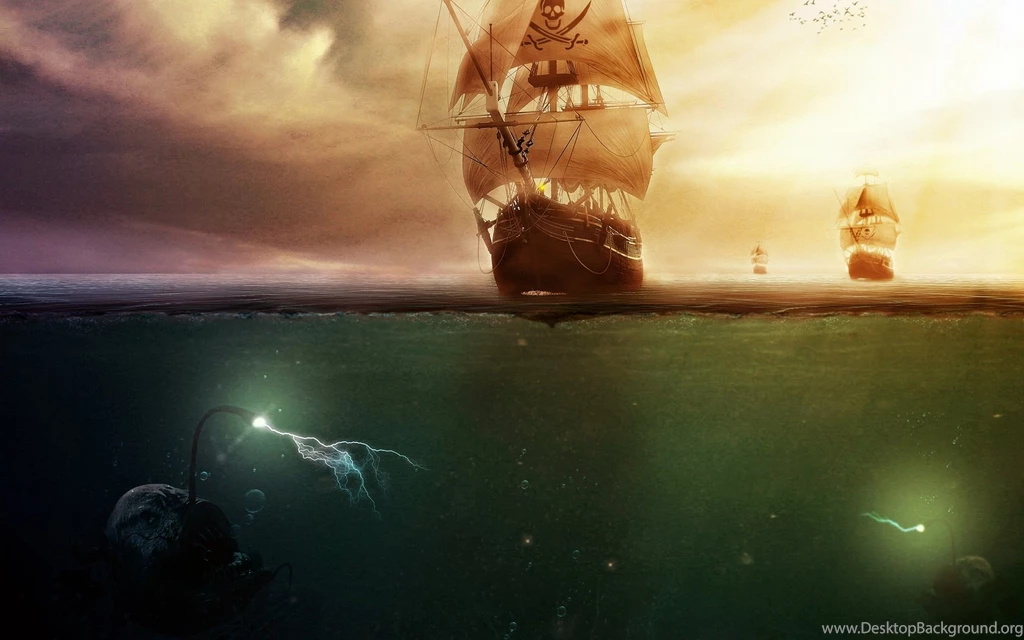 Image Pirate ship and deep sea creature wallpaper.jpg POTHS ...