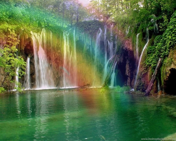 Sunrise Snow Waterfall Nature Rainbow Sky Trees 1280x1024 ...