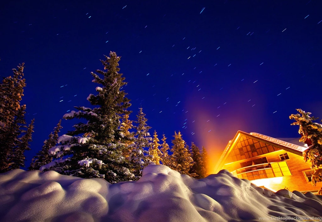Lighted, Winter, Cabin, Desktop Wallpapers, Cool, Home Images ...