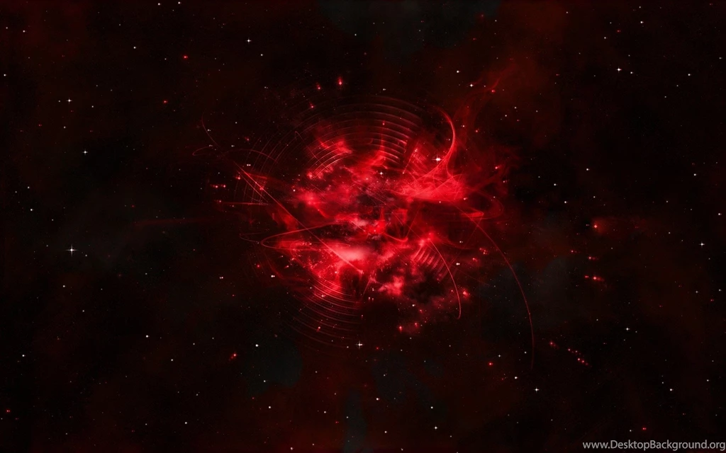 Fire Red Sun & Stars Abstract Wallpapers