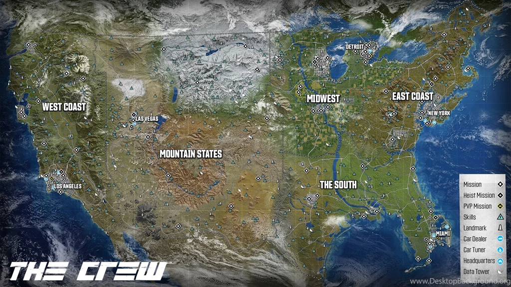The Crew USA Map Computer Wallpapers, Desktop Backgrounds ...
