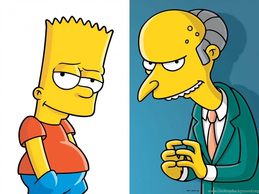 The Simpsons Bart Vs Mr Burns Desktop Background