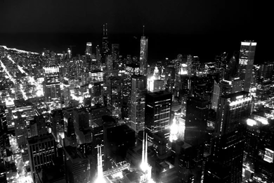 Chicago Winter Skyline Wallpaper.