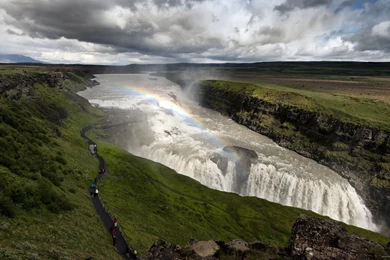 Download 2560x1440 Waterfall In Iceland Wallpapers