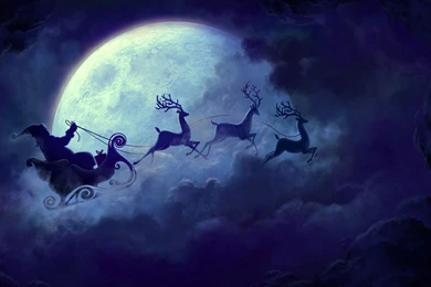 Santa Claus Moon Wallpapers