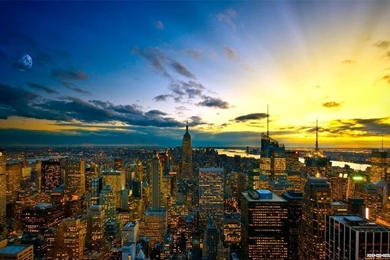 Resolution 1024x600 Wallpapers: NY Sunset Android Wallpapers