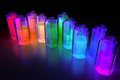 Glass Bottles Cool Neon Picture