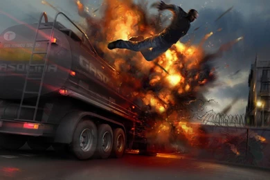 Wheelman Tanker Explosion Desktop Wallpapers