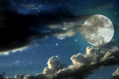 Download Wallpapers 2048x2048 Full Moon, Stars, Clouds, Shadows New ...