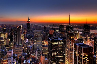 Nighttime Tag Wallpapers: New York Skyline Sunset Nighttime ...