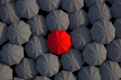 3D Umbrellas Red / Grey Wallpapers HD 1920x1080