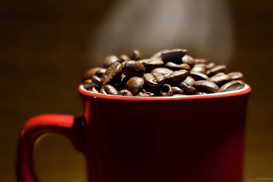 Coffee Beans Cup Wallpaper.