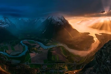 Sunset Mountains beautiful nature hd wallpaper.jpg