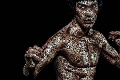 Download Bruce Lee Typographic Art Portrait HD Wallpapers For ...