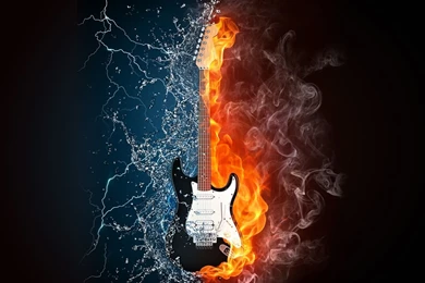 1920x1080 Fire Water Guitar Wallpapers