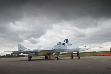 Sukhoi PAK FA During A Technical Revision Wallpapers 24711