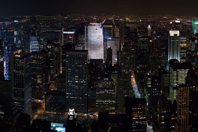 New York Architecture Buildings Skyscrapers Night Lights Skyline ...