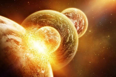 Full HD Wallpapers + Space, Explosions, Planets, Stars, Yellow