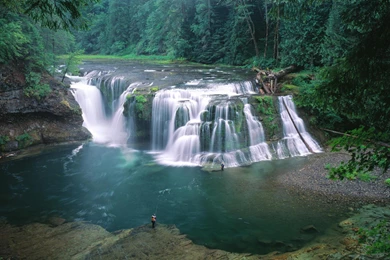 Download Wallpapers Lower Lewis River Falls, Gifford Pinchot ...