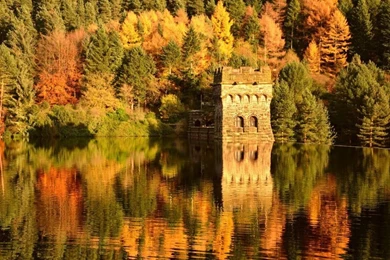 Small Lake Fortress, Autumn HD Desktop Wallpapers : High Definition ...