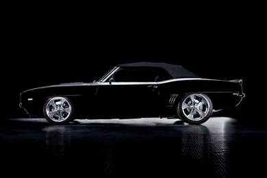 1366x768 Black Chevrolet Camaro Side Desktop PC And Mac Wallpapers