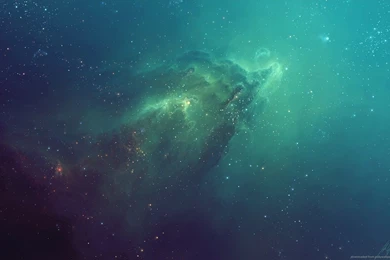 Download 1680x1050 Cyan Space Nebula Wallpapers