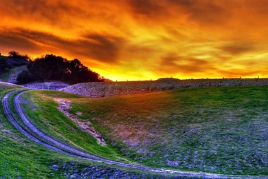 Sunsets: Sunset Soon Forgotten Purple Road Sky Earth Moon Sun Hdr ...