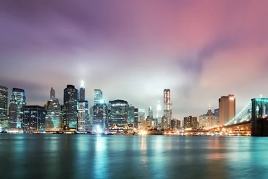 Download Wallpapers 2560x1440 Brooklyn, Bridge, River, Skyscraper ...