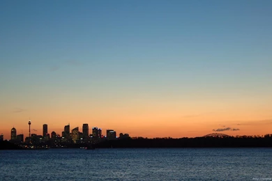 Vancouver Skyline Silhouette Wallpaper.