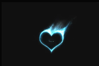 Blue Heart Love Black Wallpapers (