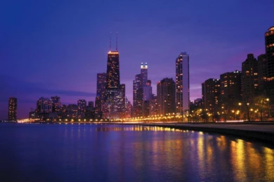 Top Chicago Skyline At Night Wallpaper Images For Pinterest