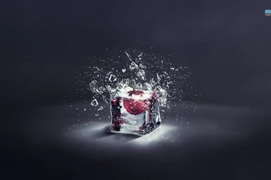 Cherry In Ice Cube Wallpapers Digital Art Wallpapers