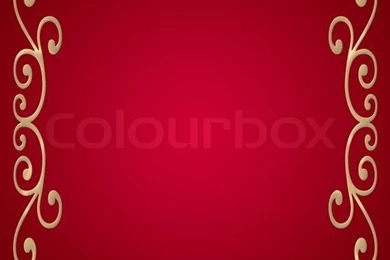 Stylish Backgrounds (red With Illumination) With A Gold Ornament On ...