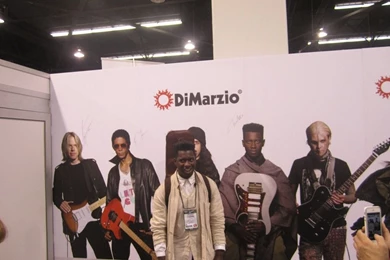 TOSIN ABASI FROM ANIMALS AS LEADERS AT DIMARZIO BOOTH NAMM 1/26 ...