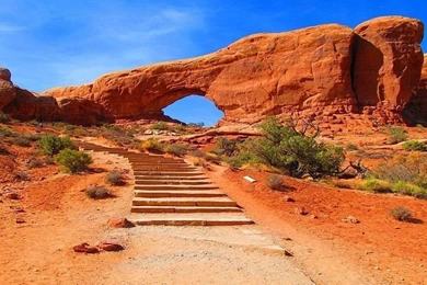 Beautiful Mountain View Of Arches National Park In Utah USA ...