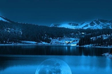 Moon In Cold Lakes iPhone 5s Wallpapers Download
