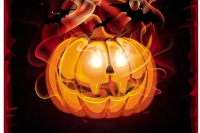 Burning Halloween Pumpkin Backgrounds Vector Vector Backgrounds ...