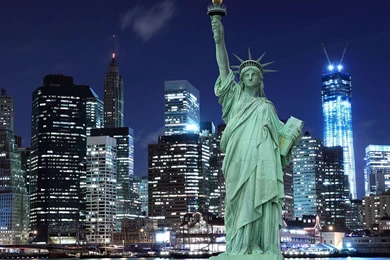 New York Statue Of Liberty At Night Wallpaper.