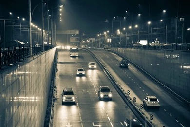Road, Night, Cars, Light, Lights, Black White >> HD Wallpaper, Get ...