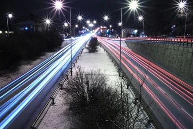 Long Exposure Night Road HD Desktop Wallpapers : Widescreen : High ...