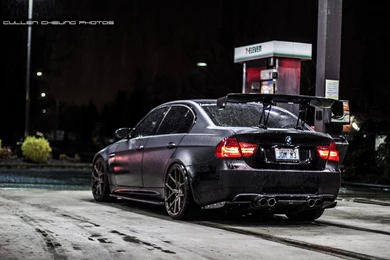 Blue BMW Cars E90 Black Tuning Wallpapers